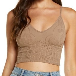 NWT Free People Intimately Candy Seamless Bralette in Sand